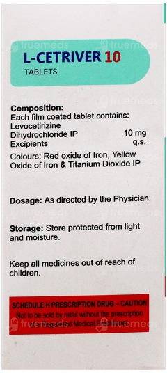 L Cetriver 10 Tablet 10 L Cetriver 10 Tablet 10